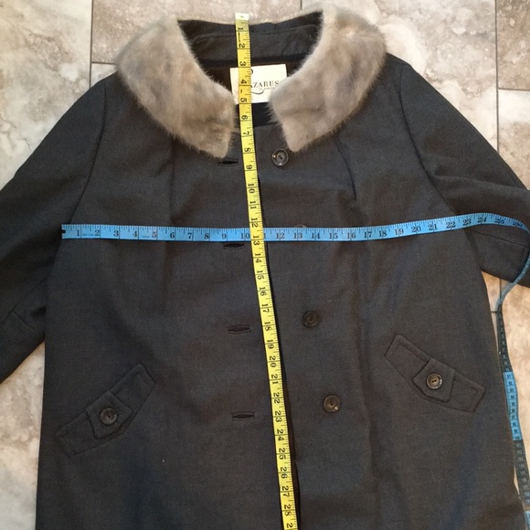 Lazarus of Virgina VINTAGE GRAY WOOL button UP LONG SWING COAT - Picture 13 of 13